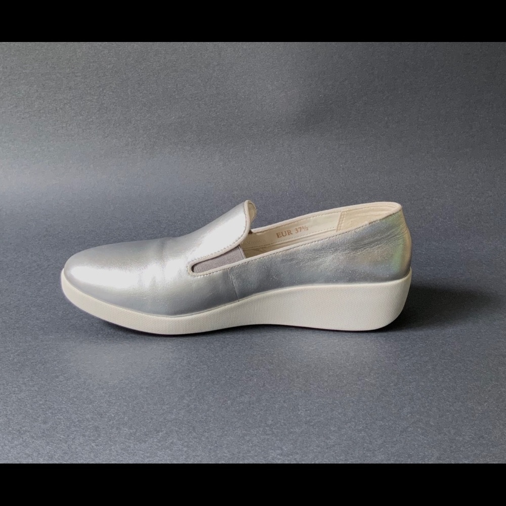 Fit Flop Silver Skate Sneakers. Slip on with Supercomff soles. - Picture 7 of 12